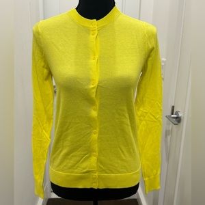 New with tags J Crew Caryn cardigan in 100% cotton in yellow.
